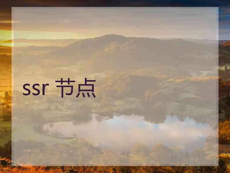ssr 节点