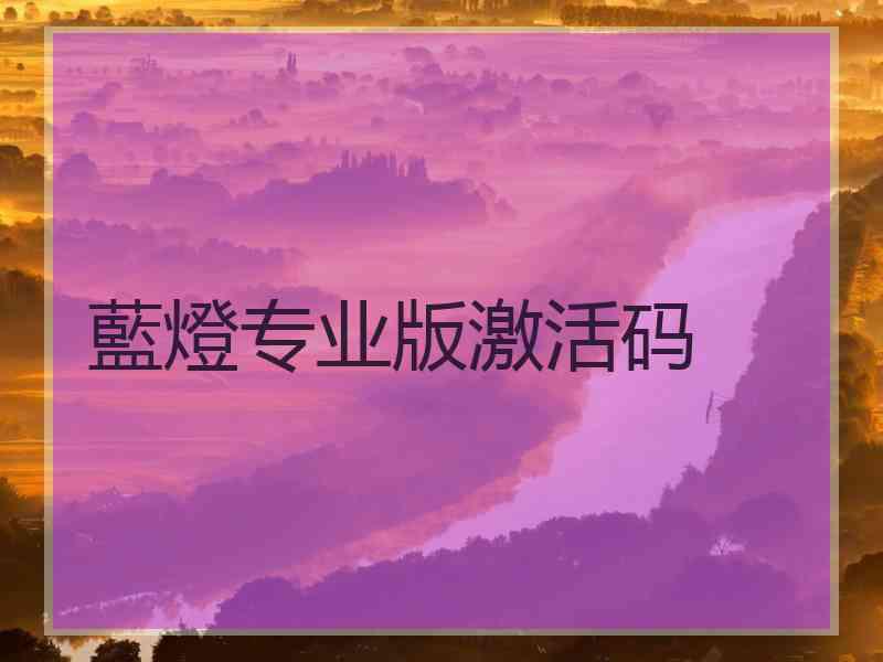 藍燈专业版激活码